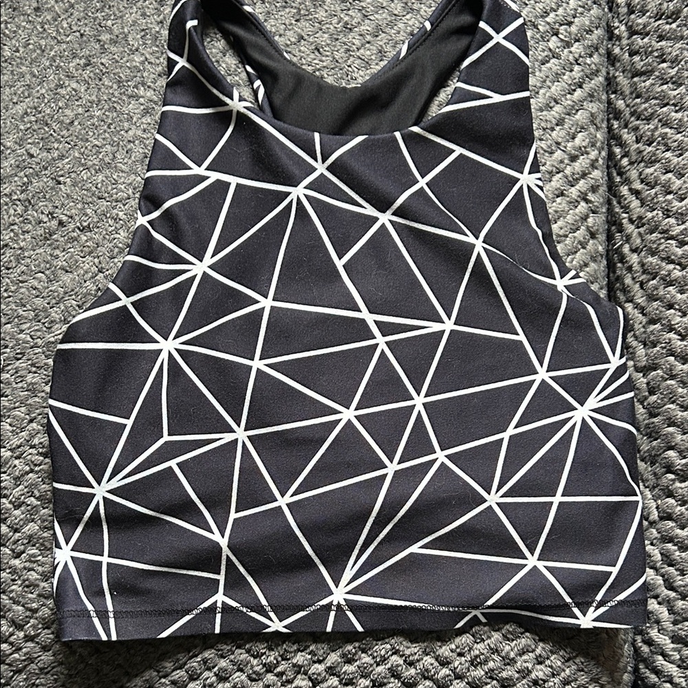 DSG Black and White Geometric Tank Top